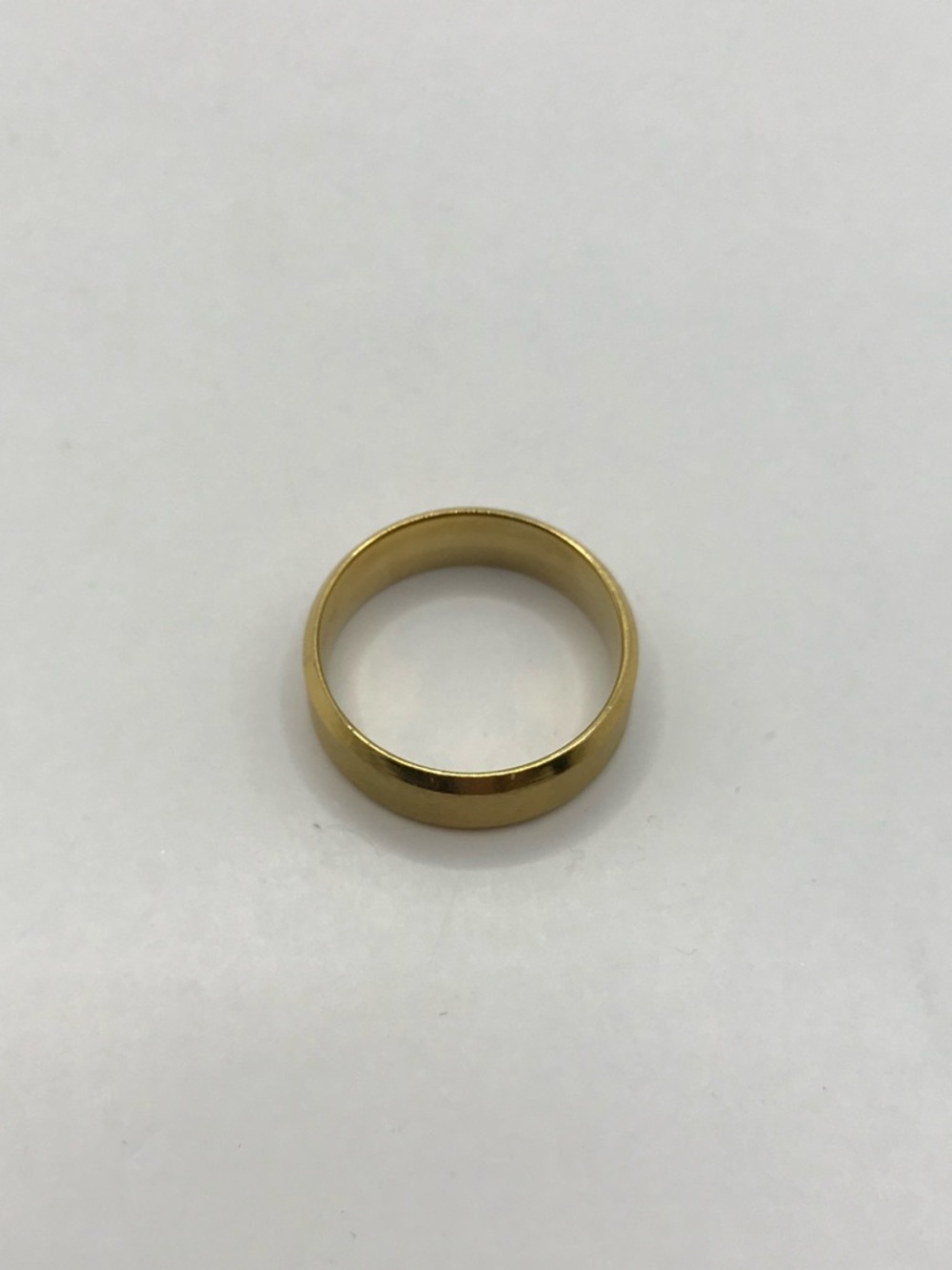 Brushed Gold-Tone Men’s Stainless Steel Band Ring - Picture 3 of 8